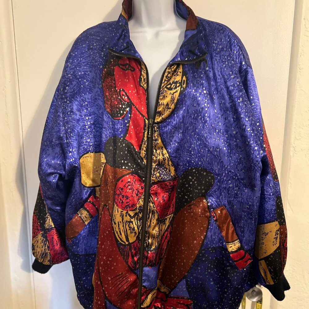 Maggie Lawrence Abstract Art Picasso Vintage 90's Jacket - Showstopper 2X